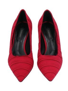 Casadei Red Pointed Toe Layered Pumps